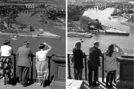 Eröffnung der schwebenden Ausstellung Kennen Sie Koblenz? 1953 und 2019.